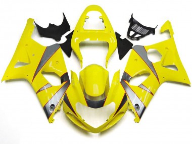 2000-2002 Gloss Yellow and Silver R Kit GSXR 1000 Motorcycle Fairings