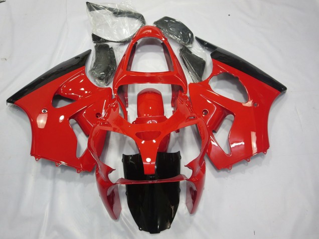 2000-2002 Red and Black ZX6R Motorcycle Fairings 2000-2002 Red and Black ZX6R Motorcycle Fairings