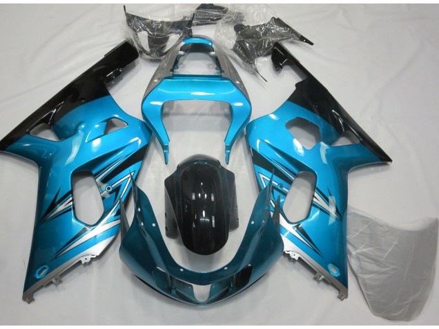 2001-2003 Light Blue and Silver GSXR 600-750 Motorcycle Fairings 2001-2003 Light Blue and Silver GSXR 600-750 Motorcycle Fairings