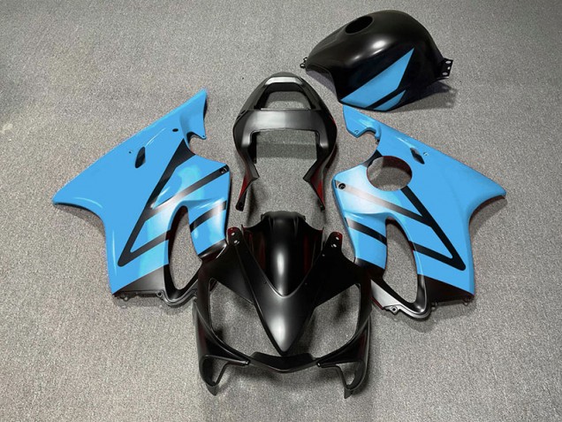 2001-2003 Matte Black and Light Blue CBR600 F4i Motorcycle Fairings 2001-2003 Matte Black and Light Blue CBR600 F4i Motorcycle Fairings