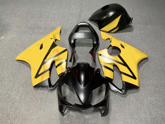 2001-2003 Matte Black and Yellow CBR600 F4i Motorcycle Fairings 2001-2003 Matte Black and Yellow CBR600 F4i Motorcycle Fairings