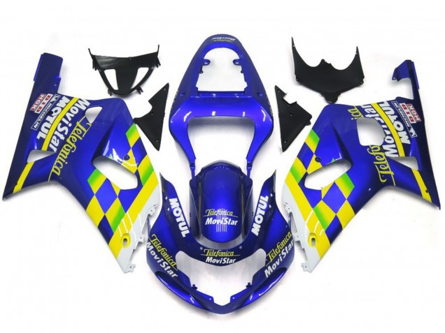 2001-2003 MoviStar Blue Gloss GSXR 600-750 Motorcycle Fairings 2001-2003 MoviStar Blue Gloss GSXR 600-750 Motorcycle Fairings