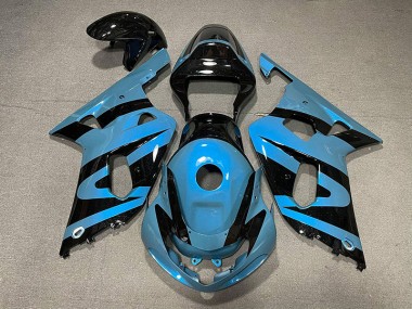 2001-2003 Pearl Light Blue and Black GSXR 600-750 Motorcycle Fairings