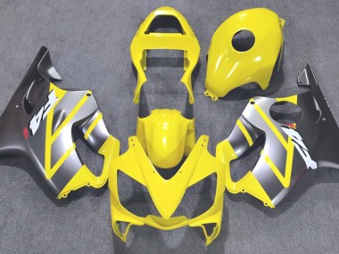 2001-2003 Yellow and Matte Silver CBR600 F4i Motorcycle Fairings