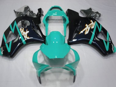 2002-2003 Gloss Black and Cyan CBR954RR Motorcycle Fairings