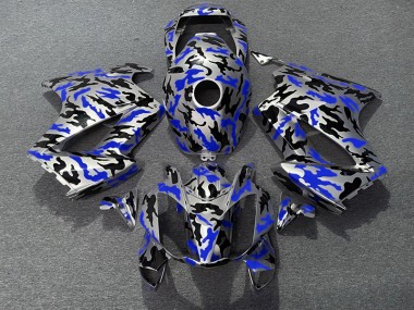 2002-2012 Blue Camo VFR800 Motorcycle Fairings