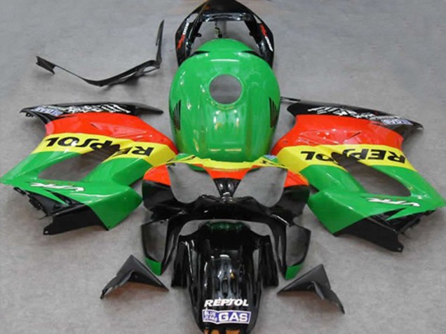 2002-2012 Green Repsol VFR800 Motorcycle Fairings 2002-2012 Green Repsol VFR800 Motorcycle Fairings