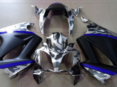 2002-2012 Grey Camouflage & Blue VFR800 Motorcycle Fairings