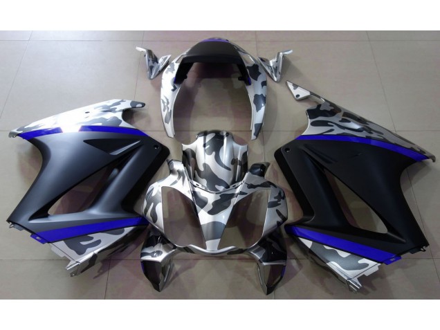 2002-2012 Grey Camouflage & Blue VFR800 Motorcycle Fairings 2002-2012 Grey Camouflage & Blue VFR800 Motorcycle Fairings