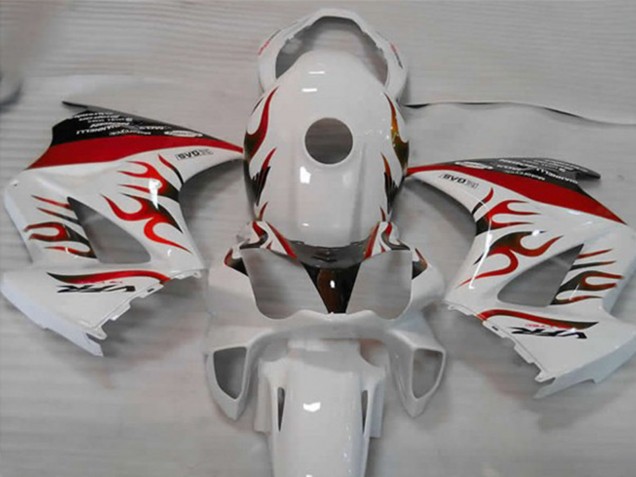 2002-2012 White Red Flame VFR800 Motorcycle Fairings 2002-2012 White Red Flame VFR800 Motorcycle Fairings