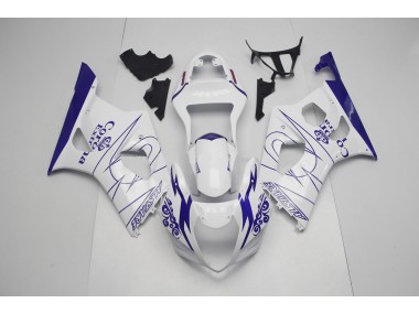 2003-2004 Blue and White Corona GSXR 1000 Motorcycle Fairings