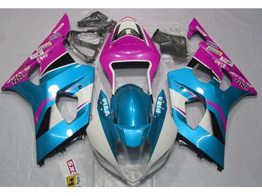 2003-2004 Gloss Blue and Pink GSXR 1000 Motorcycle Fairings