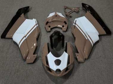 2003-2004 Gloss Brown & White Ducati 749 999 Motorcycle Fairings