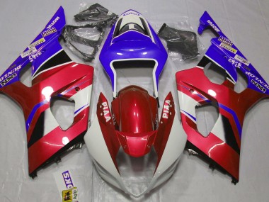 2003-2004 Gloss Candy Red and Blue GSXR 1000 Motorcycle Fairings