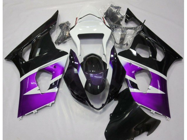 2003-2004 Gloss Purple and White GSXR 1000 Motorcycle Fairings 2003-2004 Gloss Purple and White GSXR 1000 Motorcycle Fairings