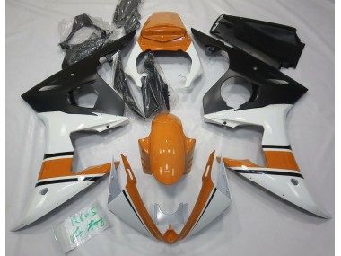 2003-2004 Gloss White and Orange R6 Motorcycle Fairings