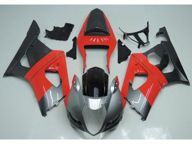 2003-2004 Red Silver and Black GSXR 1000 Motorcycle Fairings 2003-2004 Red Silver and Black GSXR 1000 Motorcycle Fairings