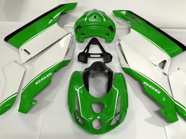 2003-2004 White Green and Black Ducati 749 999 Motorcycle Fairings