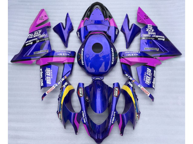 2004-2005 Blue and Pink Trickstar ZX10R Motorcycle Fairings 2004-2005 Blue and Pink Trickstar ZX10R Motorcycle Fairings
