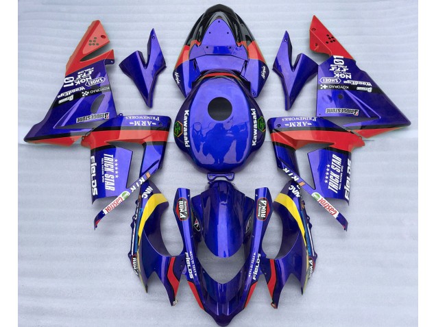 2004-2005 Blue and Red Trickstar ZX10R Motorcycle Fairings 2004-2005 Blue and Red Trickstar ZX10R Motorcycle Fairings