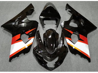 2004-2005 Gloss Black & Orange GSXR 600-750 Motorcycle Fairings