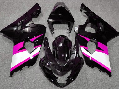 2004-2005 Gloss Black & Pink GSXR 600-750 Motorcycle Fairings