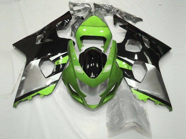 2004-2005 Light Green Silver and Black GSXR 600-750 Motorcycle Fairings 2004-2005 Light Green Silver and Black GSXR 600-750 Motorcycle Fairings