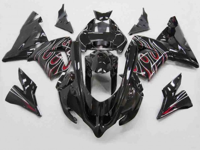 2004-2005 Red Black Flame ZX10R Motorcycle Fairings 2004-2005 Red Black Flame ZX10R Motorcycle Fairings