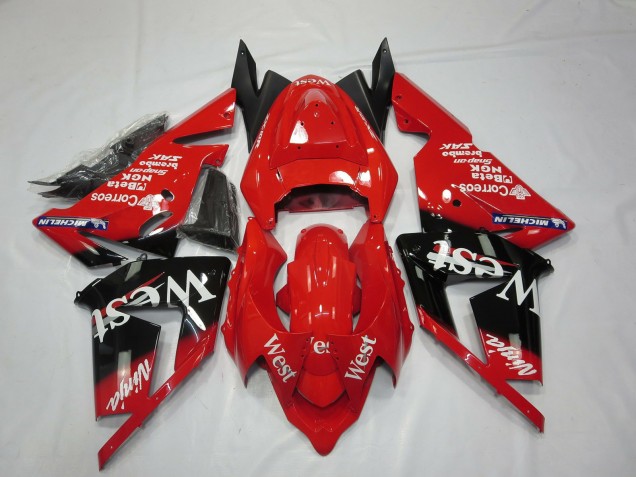 2004-2005 Red West ZX10R Motorcycle Fairings 2004-2005 Red West ZX10R Motorcycle Fairings