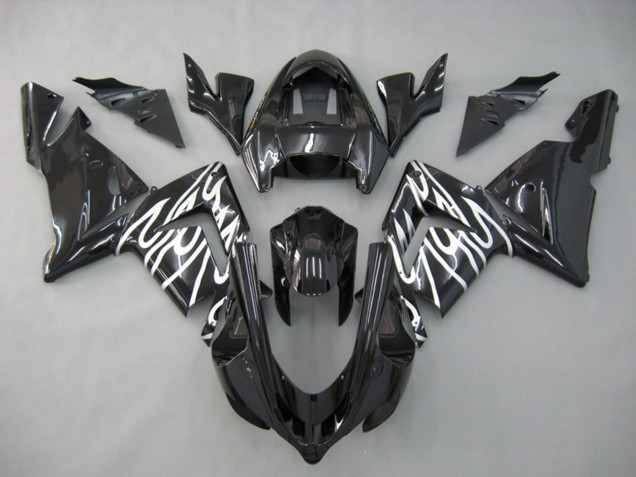 2004-2005 White Flame ZX10R Motorcycle Fairings 2004-2005 White Flame ZX10R Motorcycle Fairings