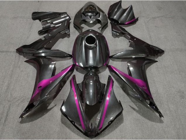 2004-2006 Carbon Fiber Style w Pink R1 Motorcycle Fairings 2004-2006 Carbon Fiber Style w Pink R1 Motorcycle Fairings