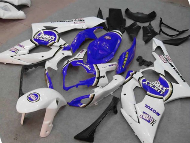 2005-2006 Blue Lucky Strike GSXR 1000 Motorcycle Fairings 2005-2006 Blue Lucky Strike GSXR 1000 Motorcycle Fairings