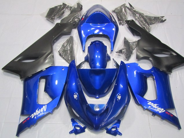 2005-2006 Blue and Black ZX6R Motorcycle Fairings 2005-2006 Blue and Black ZX6R Motorcycle Fairings