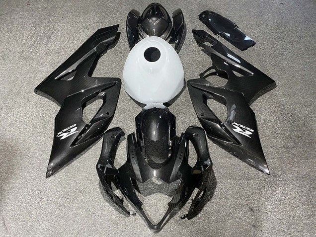 2005-2006 Carbon Fiber Style & Gloss White GSXR 1000 Motorcycle Fairings 2005-2006 Carbon Fiber Style & Gloss White GSXR 1000 Motorcycle Fairings