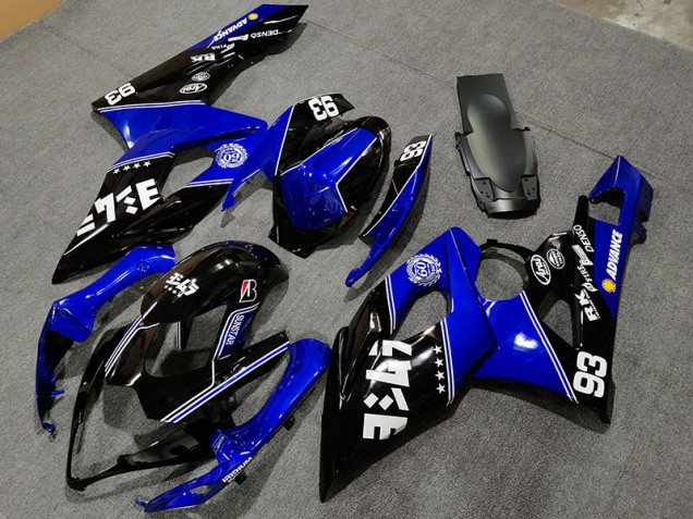 2005-2006 Gloss Blue and Black Custom GSXR 1000 Motorcycle Fairings 2005-2006 Gloss Blue and Black Custom GSXR 1000 Motorcycle Fairings