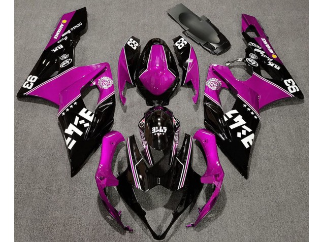 2005-2006 Gloss Pink and Black Custom GSXR 1000 Motorcycle Fairings 2005-2006 Gloss Pink and Black Custom GSXR 1000 Motorcycle Fairings