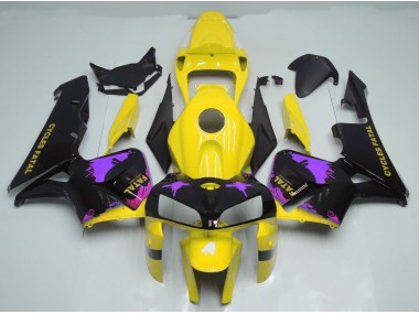 2005-2006 Gloss Yellow & Purple Splatter CBR600RR Motorcycle Fairings
