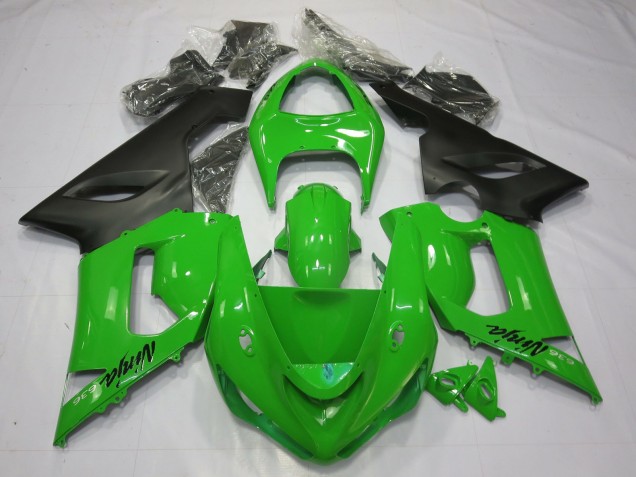 2005-2006 Green Black ZX6R Motorcycle Fairings 2005-2006 Green Black ZX6R Motorcycle Fairings