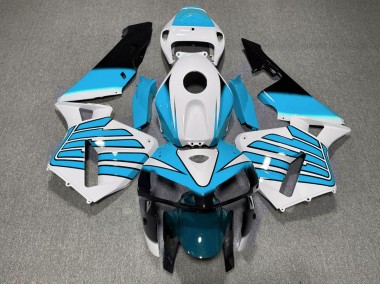 2005-2006 Light Blue and White Wings CBR600RR Motorcycle Fairings
