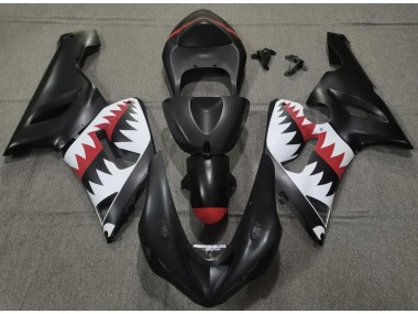 2005-2006 Matte Black Shark ZX6R Motorcycle Fairings