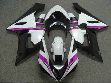2005-2006 Pink White and Black ZX6R Motorcycle Fairings