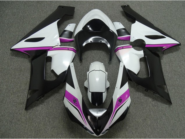 2005-2006 Pink White and Black ZX6R Motorcycle Fairings 2005-2006 Pink White and Black ZX6R Motorcycle Fairings