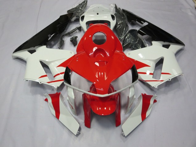 2005-2006 Red and White Style CBR600RR Motorcycle Fairings 2005-2006 Red and White Style CBR600RR Motorcycle Fairings
