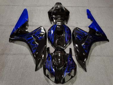 2006-2007 Gloss Black Blue Flame CBR1000RR Motorcycle Fairings