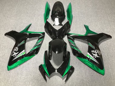 2006-2007 Gloss Green and Black Design GSXR 600-750 Motorcycle Fairings
