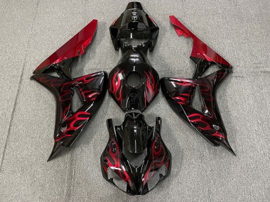 2006-2007 Gloss Red Flame CBR1000RR Motorcycle Fairings