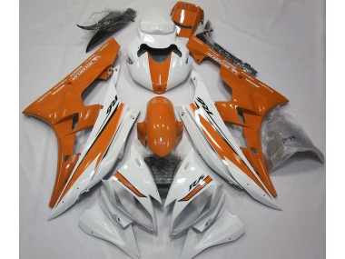 2006-2007 Gloss White and Orange R6 Motorcycle Fairings