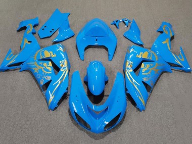 2006-2007 Light Blue & Gold ZX10R Motorcycle Fairings