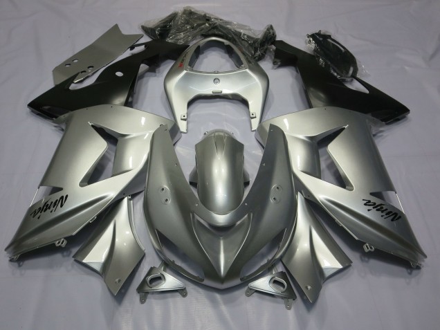 2006-2007 Silver ZX10R Motorcycle Fairings 2006-2007 Silver ZX10R Motorcycle Fairings