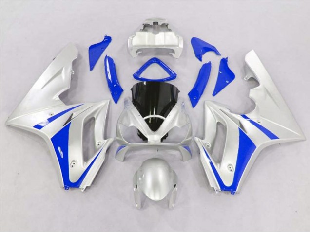 2006-2008 Silver and Blue Daytona 675 Motorcycle Fairings